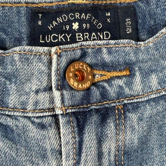 Lucky Brand Roll Up Denim Shorts Distressed High Rise Blue Boho Size 12 / 31 - Picture 12 of 13